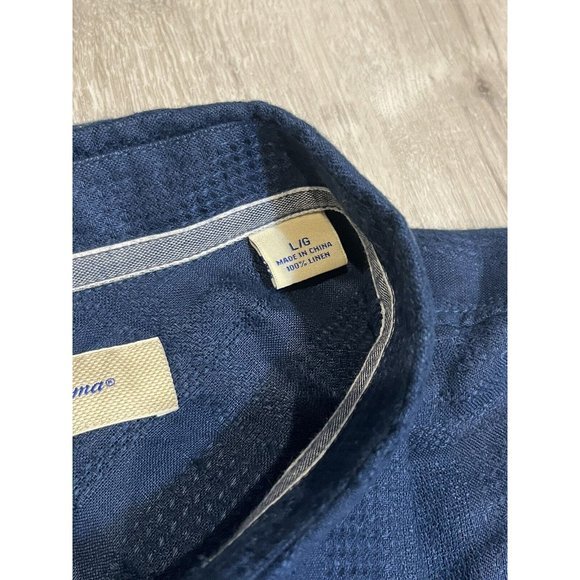 Tommy Bahama Men’s 100% Linen Long Sleeve Shirt Navy Size L - Picture 3 of 6